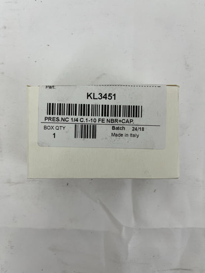 KL3451 Pressure Switch 1/4" 1-10 Bar NC NBR+Cap Made in Italy New Unused