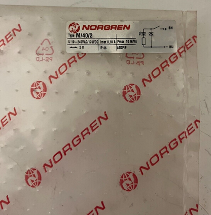 Norgren M/40/2 Reed Switch Sensor 2m Cable 10-240V AC/170V DC IP66 New Sealed