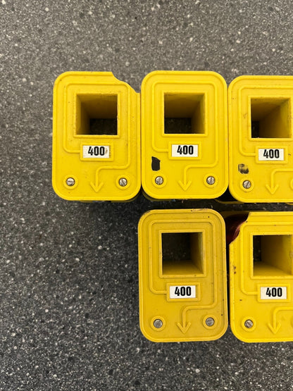 Lot of 6 Vintage 400 Current Transformers Yellow Industrial Components
