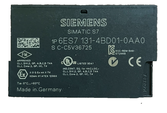 Siemens 6ES7131-4BD01-0AA0 ET200S 4DI DC24V Digital Input Module Used Working