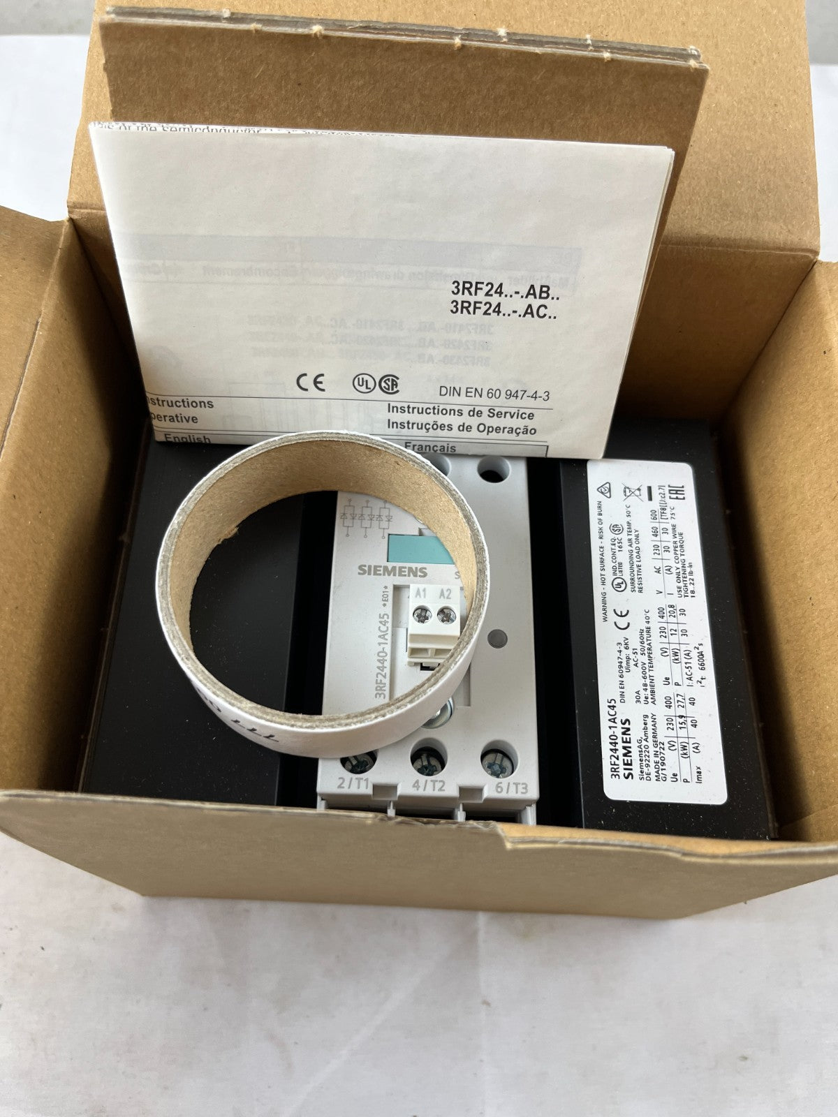 Siemens 3RF2440-1AC45 Solid State Contactor 40A Semiconductor Contactor 48-600V