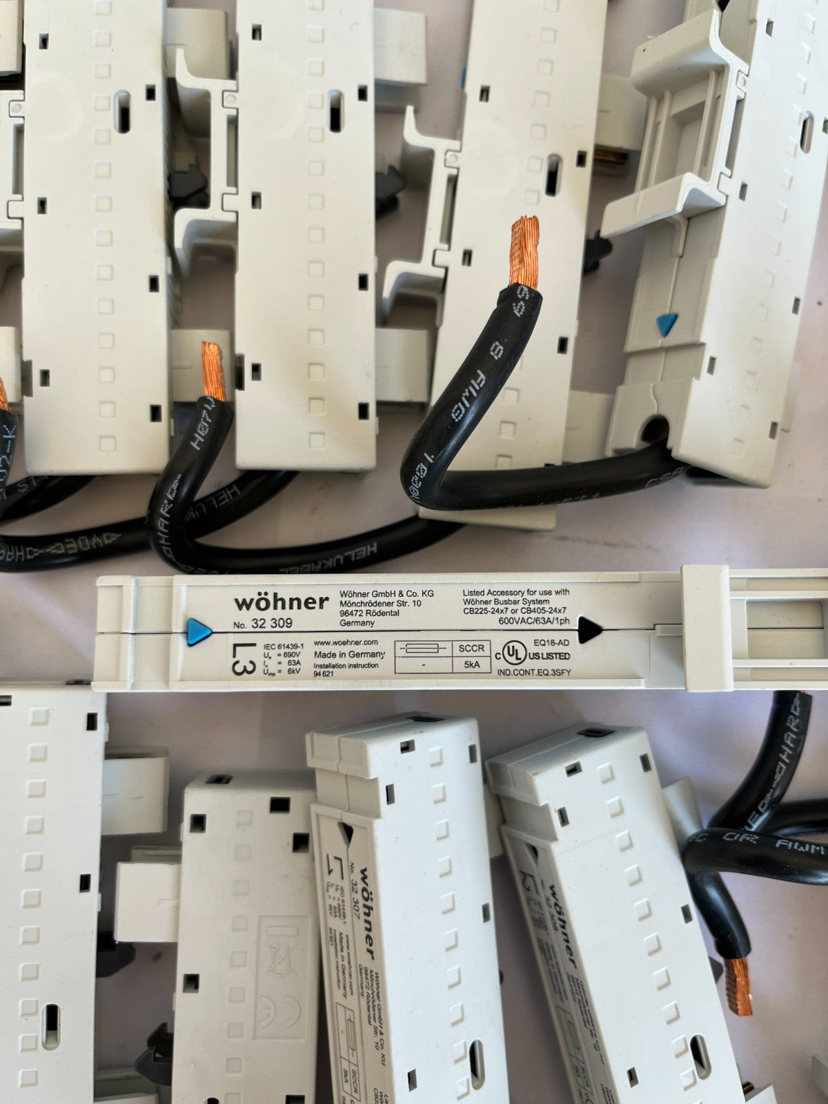 Wöhner 32 309 Busbar Adapter 63A 600V Accessory Lot Of 29 Pcs Used Bundle Spares