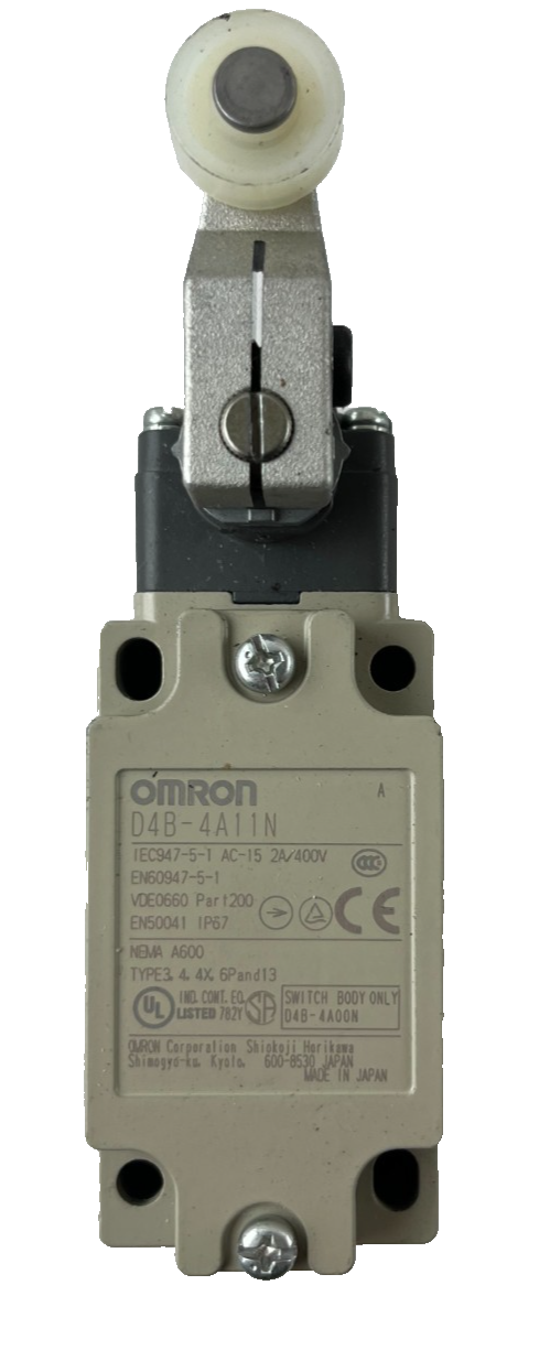 Omron D4B-4A11N Limit Switch Roller Lever IP67 2A 400V Industrial Used Spare