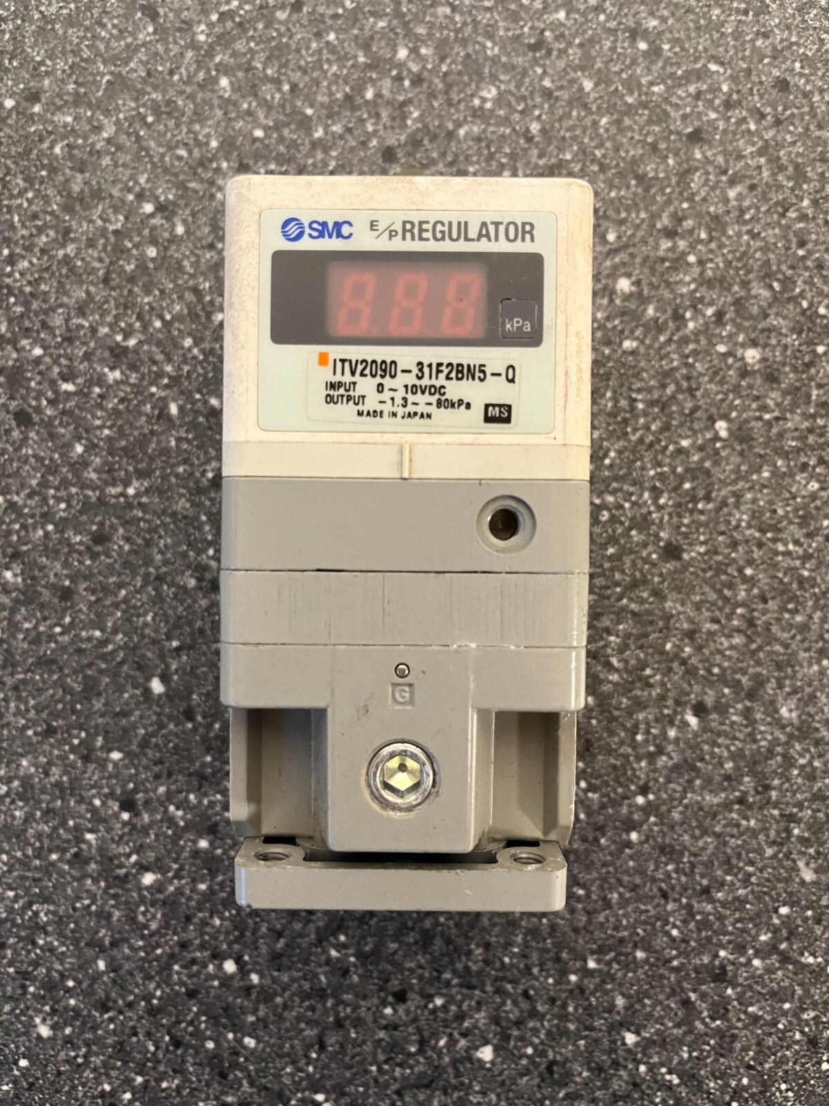 SMC ITV2090-31F2BN5-Q E/P Regulator 0-10V DC Input, 0.1-3.0-80kPa Output - Used