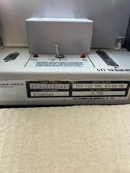 Texas Instruments 5TI-1034-1 5TI Sequencer 4K 102–132 VAC New Old Stock