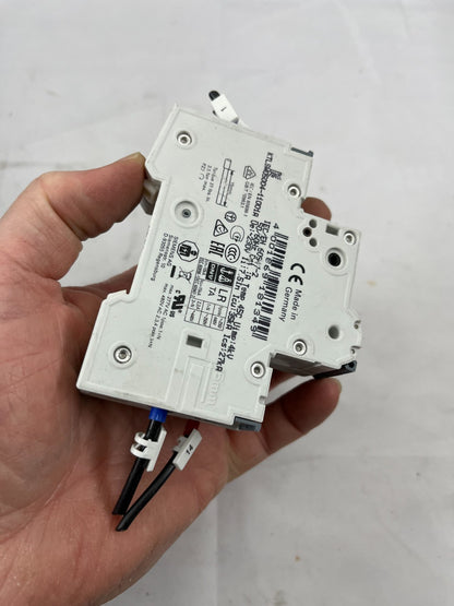 Siemens 5SY4104-7 MCB C4 230/400V + 5ST3010 Auxiliary Switch, 4A 1-Pole, Used