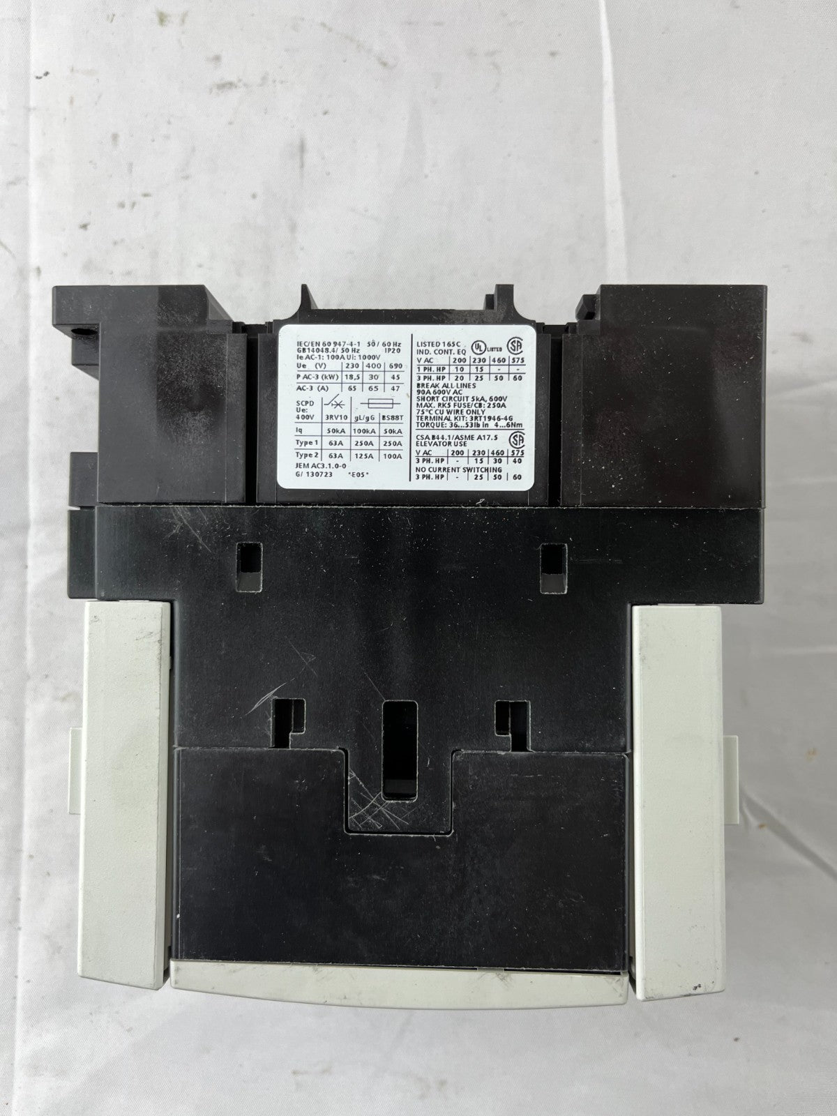 Siemens 3RT1044-1AG20 Sirius Power Contactor 3-Pole 65A AC-3 110V Coil Used