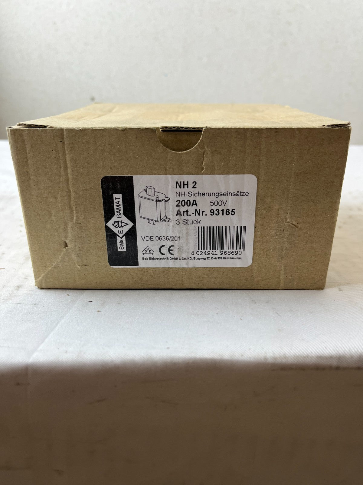 ETI NH2C NV2C 200A 500V NH Fuse gG 120kA IEC 60269 Lot of 3 NEW Units