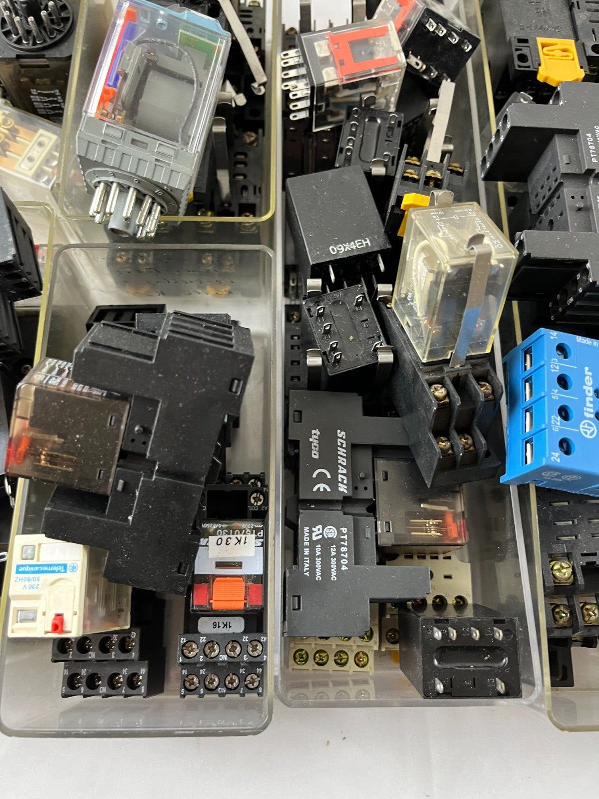 Mixed Industrial Relay Huge Lot Finder Schrack Omron Plug-In Relays Sockets Used