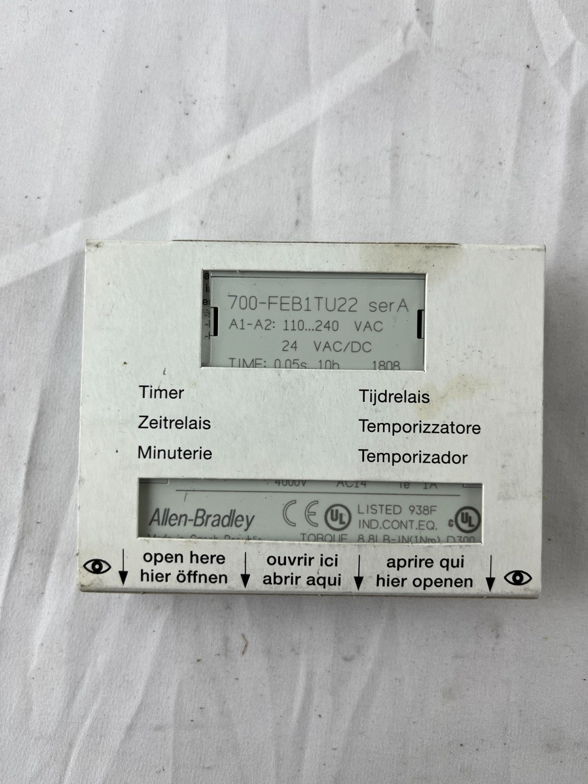 Allen-Bradley 700-FEB1TU22 Timer NEW OFF-DELAY 0.05s-10h 110-240VAC Czech Made