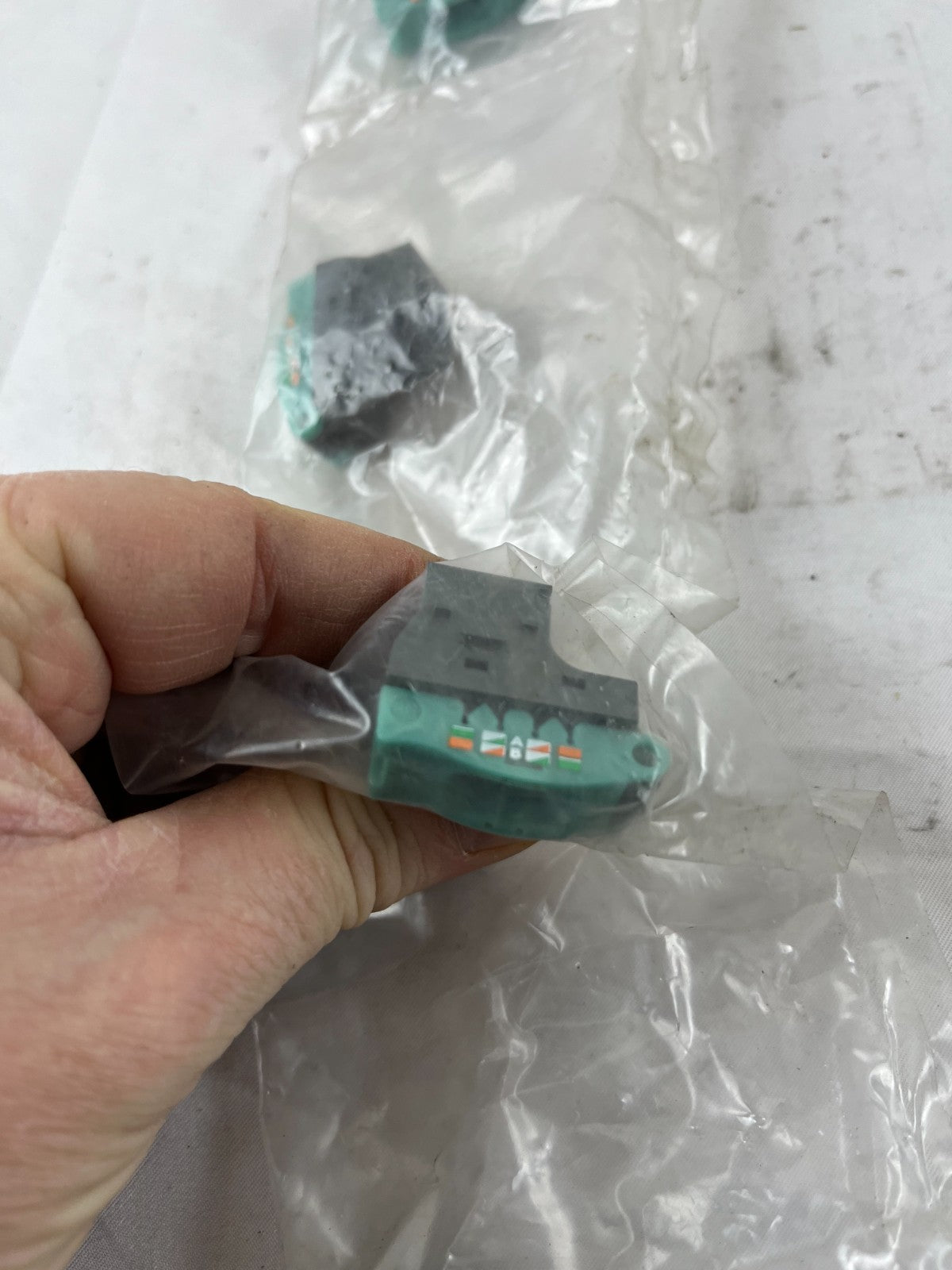 Unknown Fieldbus / Network Plug Connector A/B Color Coded Green Housing Lot Of 5