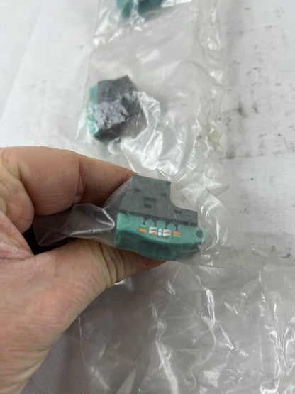 Unknown Fieldbus / Network Plug Connector A/B Color Coded Green Housing Lot Of 5