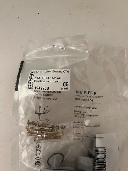 Hirschmann N6RFFR Cable Socket 931553106 6-Pole Crimp Contacts New Sealed
