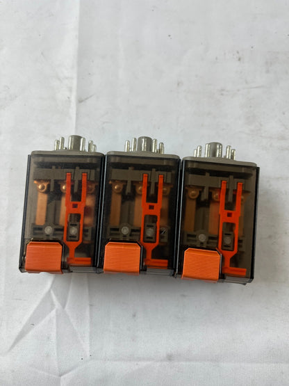 Schrack MT328024 Relay 24V AC 10A 3CO Plug‑In Tyco – Lot of 3 Used Spare Units