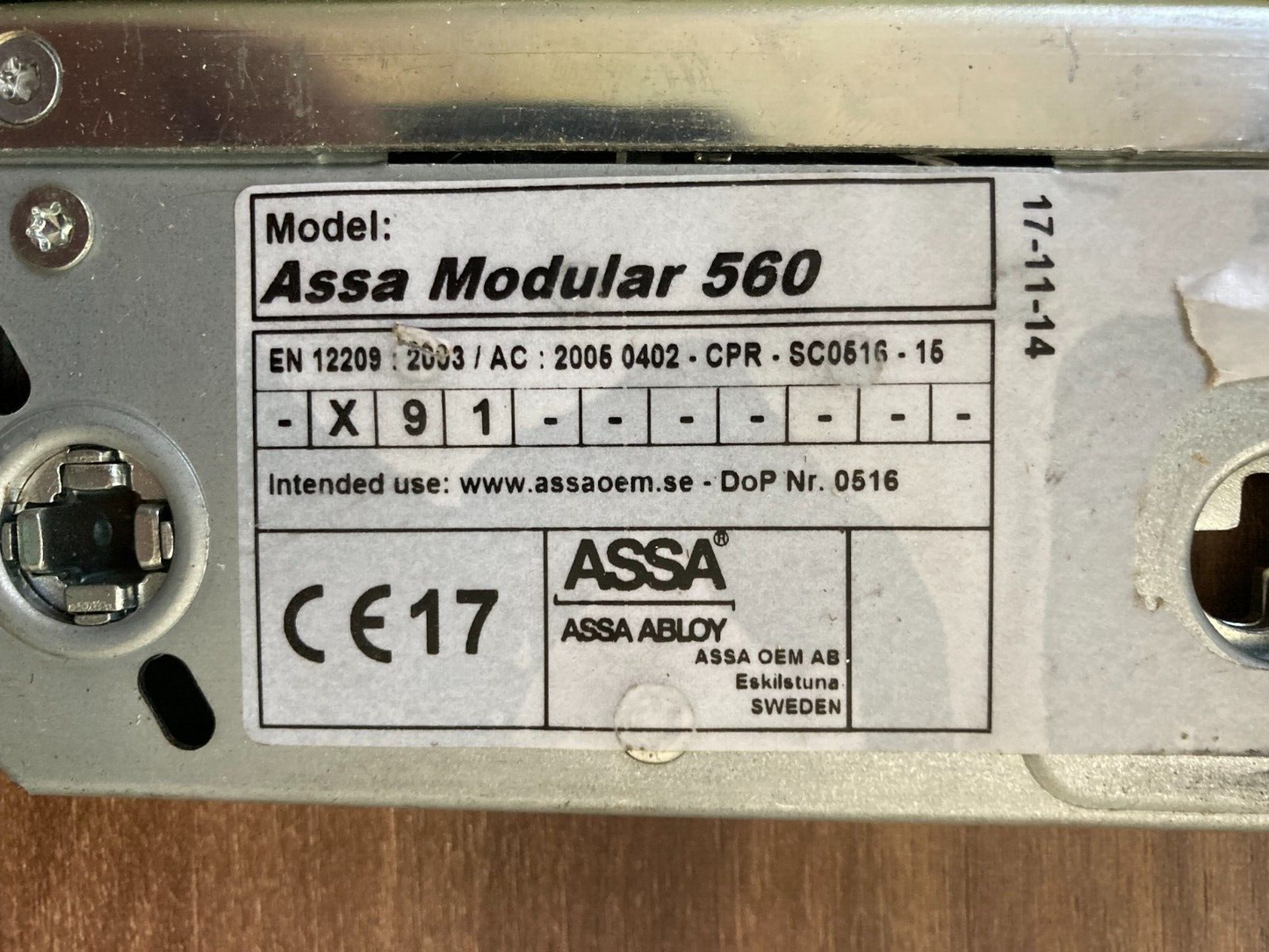 Assa Abloy Modular 560 Double latch lock with automatic locking L: 22.5mm
