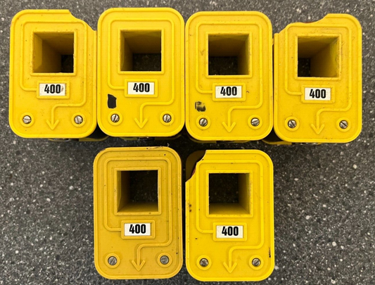 Lot of 6 Vintage 400 Current Transformers Yellow Industrial Components