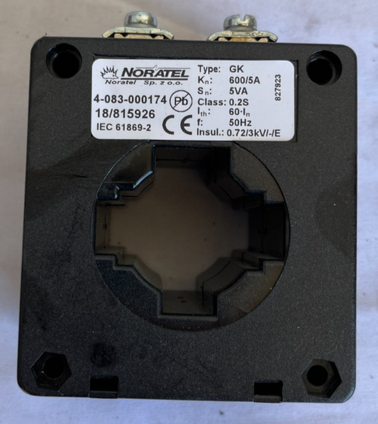 Noratel GK 600/5A Current Transformer Class 0.2S 5VA IEC 61869-2 New Spare Unit