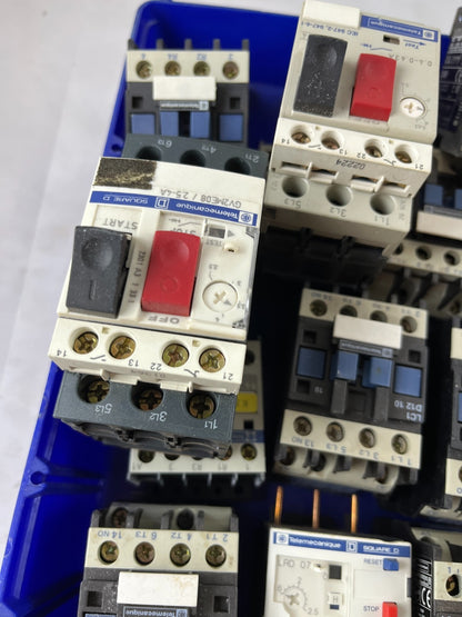 Telemecanique TeSys D Motor Contactors And Overload Relay Lot 18–20pcs Used