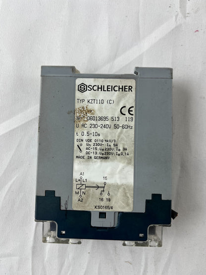 Schleicher KZT110 (C) Time Delay Relay 230-240V 0.5-10s 06013695 Germany NEW