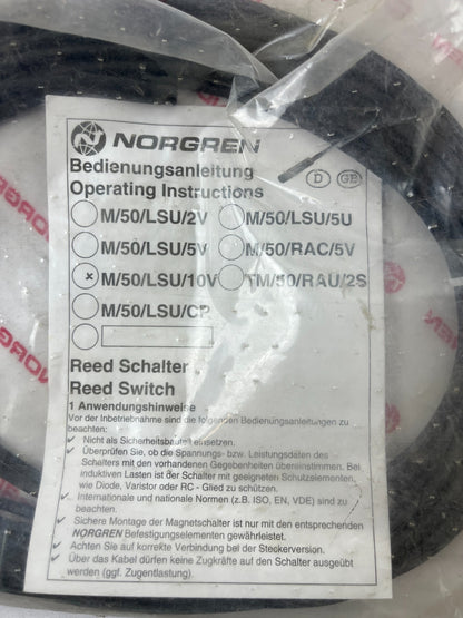 Norgren M/50/LSU/10V Reed Switch Sensor 10m Cable New In Original Packaging