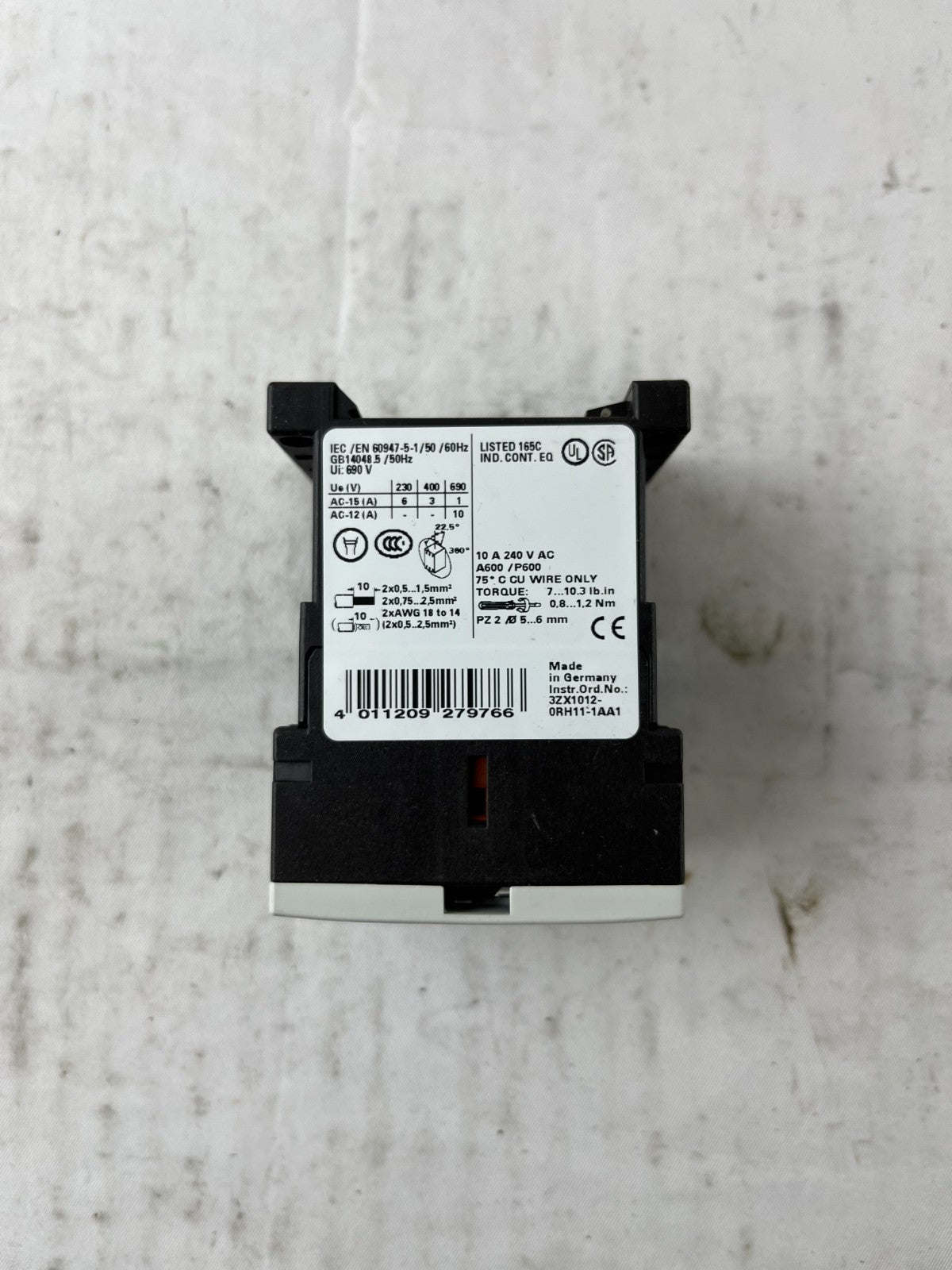 Siemens 3RH1140-1AP00 Auxiliary Contactor 4NO 230VAC Coil New No Box