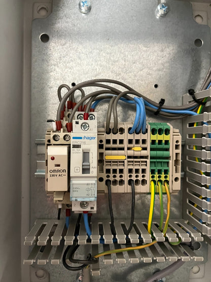 Industrial Control Panel w/ Omron H3CR Timer, Hager ERC216, Rittal Enclosure
