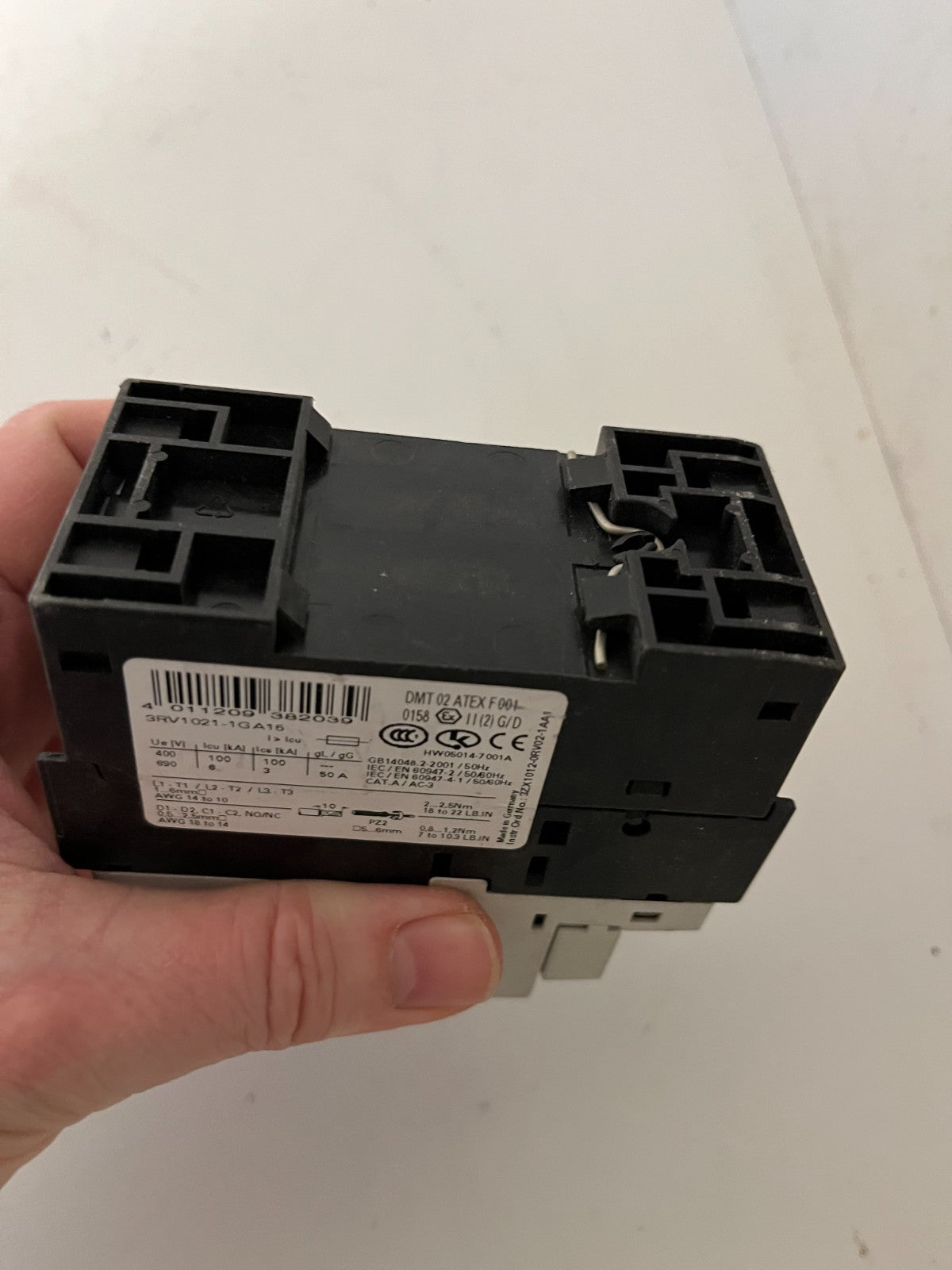 Siemens 3RV1021-1GA15 SIRIUS Motor Starter Protector 4.5–6.3A Used Spare Part