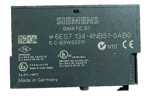 Siemens SIMATIC S7 ET200S 6ES7 134-4NB51-0AB0 2AI RTD  Analog Input Module Used