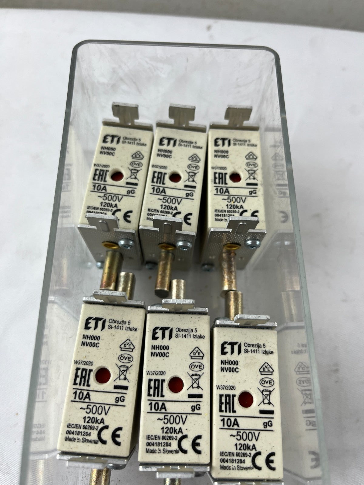 Lot 6x ETI NH000 NV000C Fuse Links 10A 500V gG 120kA 004181204 New Slovenia