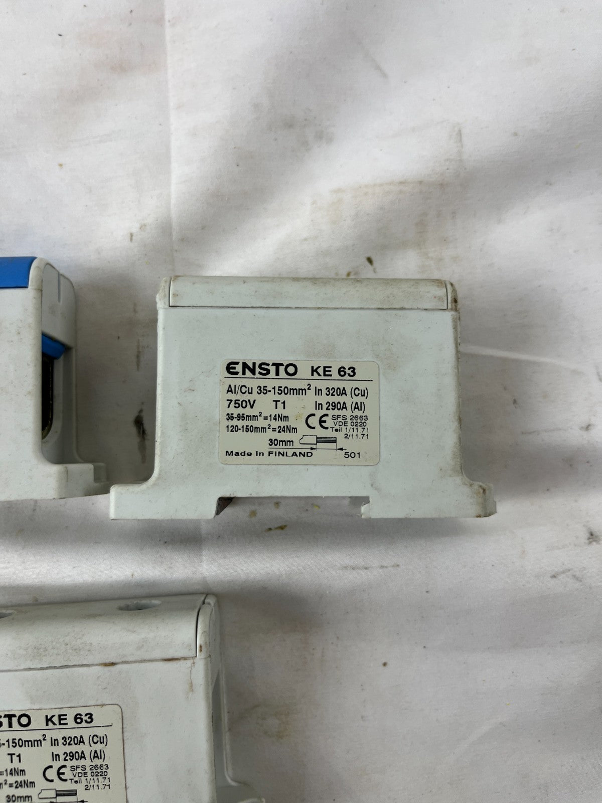 Ensto KE63 Fuse Switch Disconnectors 320A 750V Al/Cu Terminal Lot of 3x Spares
