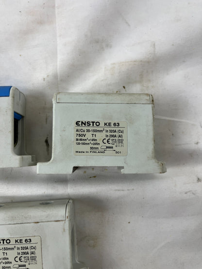 Ensto KE63 Fuse Switch Disconnectors 320A 750V Al/Cu Terminal Lot of 3x Spares