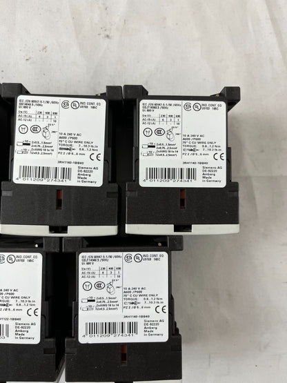 Siemens 3RH1140-1BB40 Contactor Relay 24V DC 4NO Sirius Lot 5pcs Used Spares