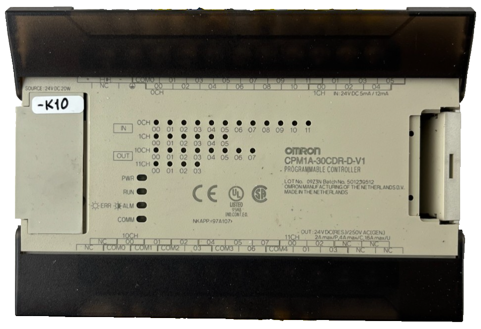 Omron CPM1A-30CDR-D-V1 PLC Controller 24VDC 30 I/O Relay Output Used Spare Unit