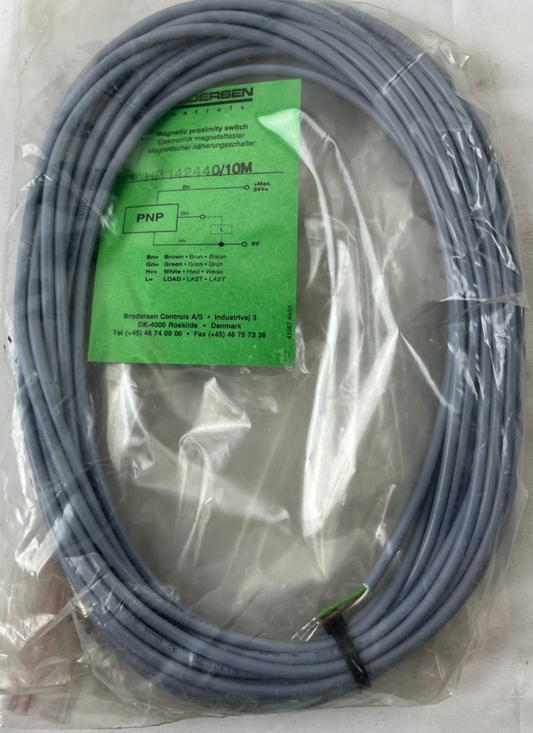 Brodersen HP142440/10M Magnetic Proximity Switch PNP 24V 10M New Sealed Unit