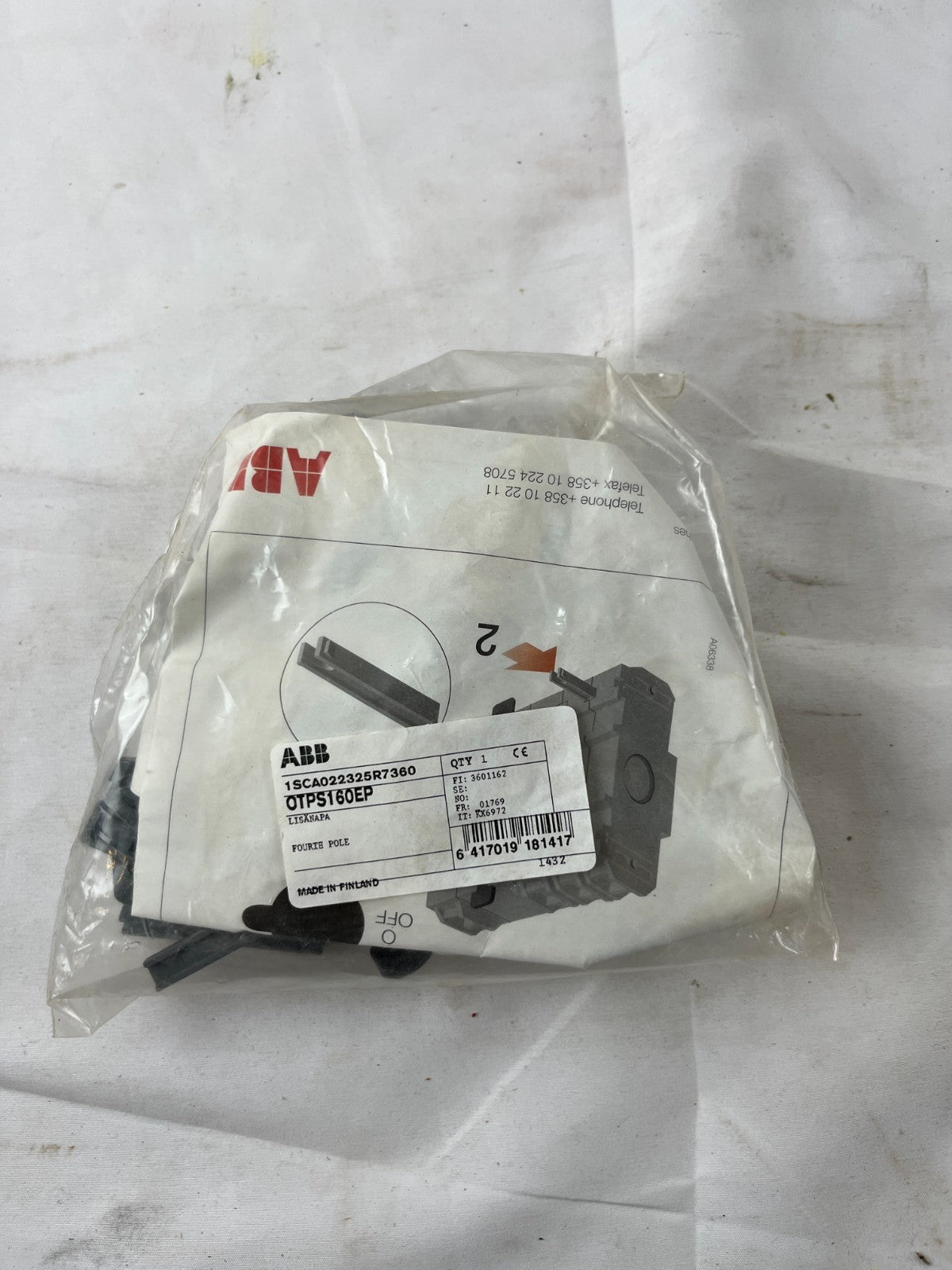 ABB OTPS160EP Four Pole Shaft Extension Kit 1SCA022325R7360 New Spare Unit