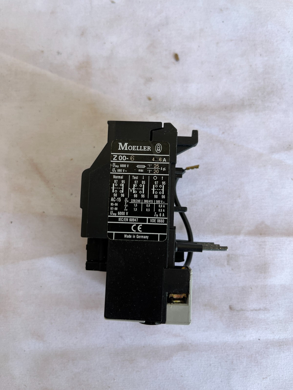 Moeller Z00-6 Motor Overload Relay 4-6A New in Box - Spare Unit