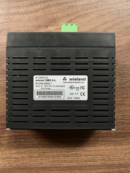Wieland Wienet UMS 6-L Industrial IP Switch 6-Port Ethernet Used Working