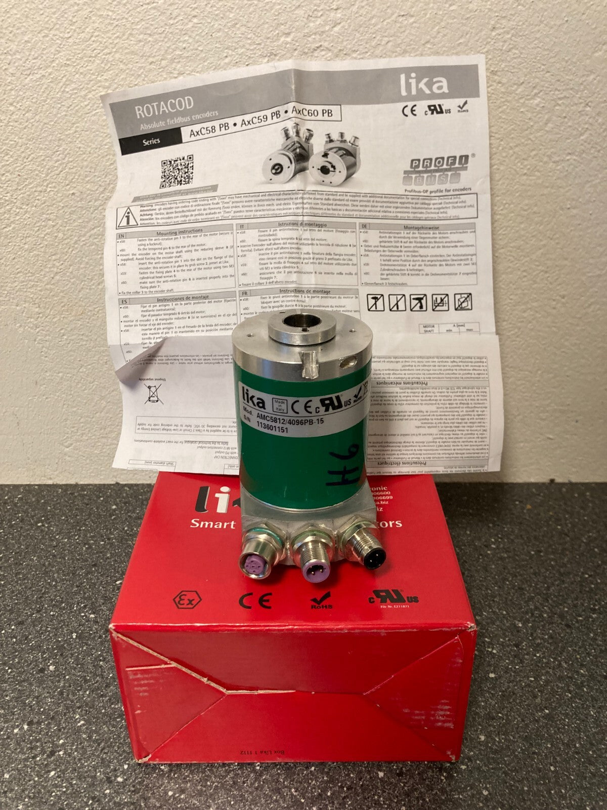 Lika AMC5812/4096PB-15 Rotary Encoder with Profibus Interface - Good Condition