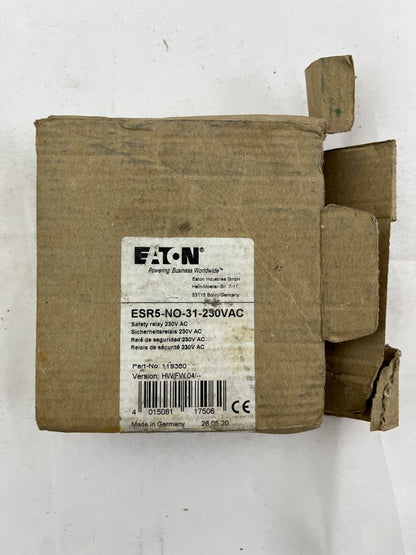 Eaton ESR5-NO-31-230VAC Safety Relay 230V AC Dual Channel, 3 Contacts, New Box
