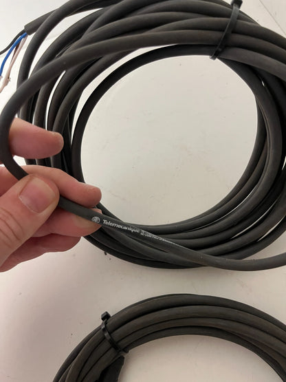 Telemecanique Sensor Connection Cable M12 4-Pin Female Approx 10m Lot of 2 Pcs