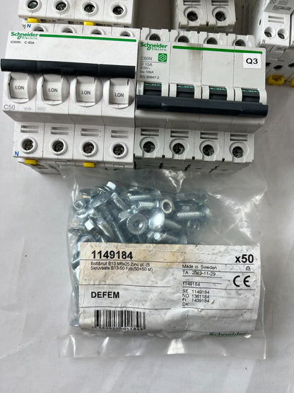Schneider Electric iC60N Acti9 Breaker RCCB Lot C6 C10 C13 C32 C50 Used Spares