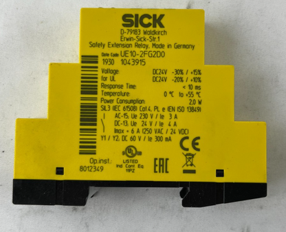 SICK UE10-2FG2D0 Safety Extension Relay 24VDC 6A SIL3 Cat4 PLe NEW 1043915