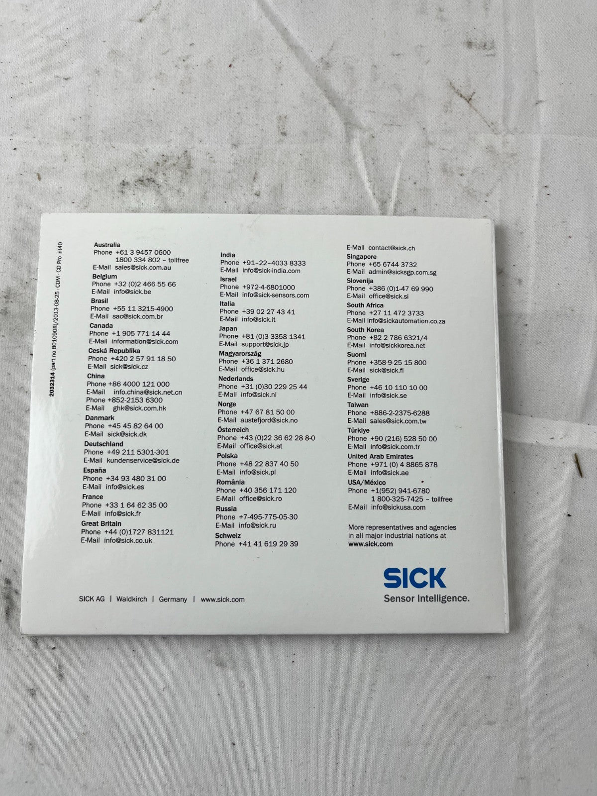 SICK CDS Software & Manuals DVD Industrial Safety Systems 2032314/1AEV Germany