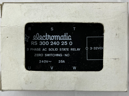 electromatic RS 300 240 25 0 Three Phase Solid State Relay SSR 25A 240V NEW NIB