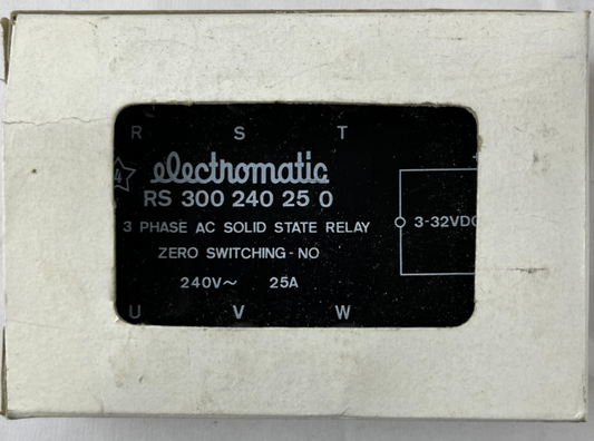 electromatic RS 300 240 25 0 Three Phase Solid State Relay SSR 25A 240V NEW NIB