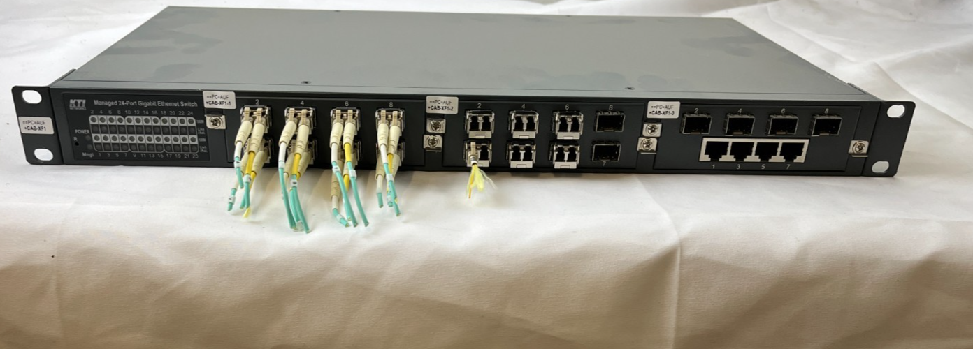 KTI KGS-2422-B-S Managed 24-Port Gigabit Switch w/ Fiber Modules Rackmount Spare