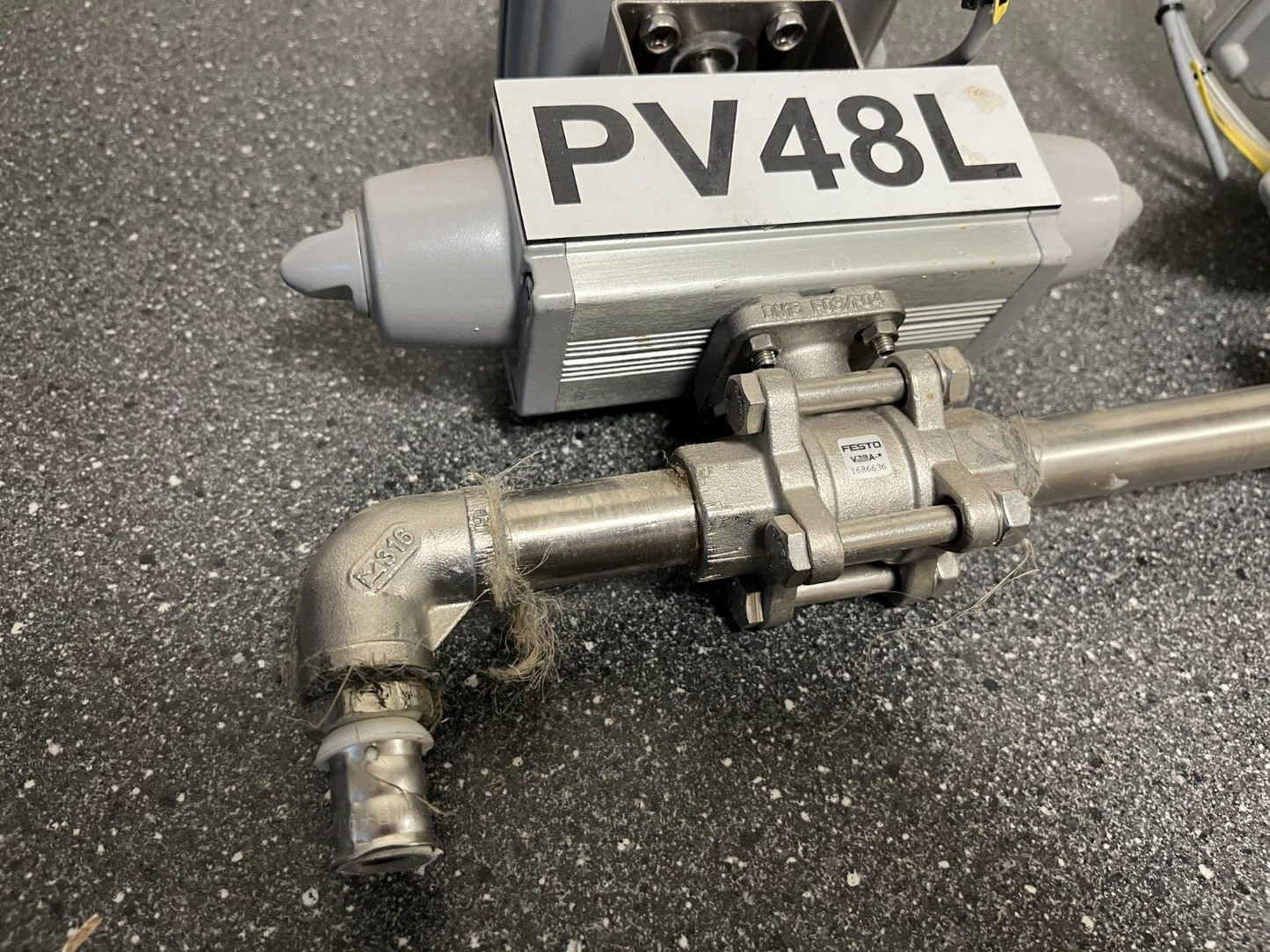 Festo Pneumatic Actuated Ball Valve Assemblies with 2x SRBC-C4 Sensor Boxes