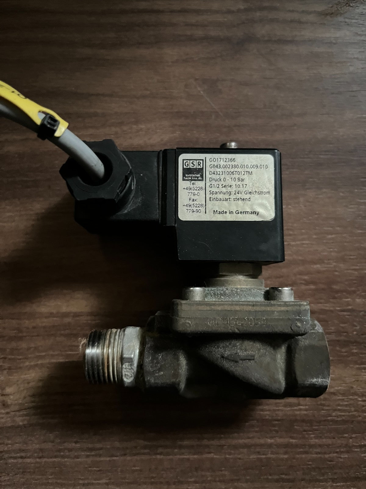 GSR Solenoid Valve 24V DC 18.5W 0–10 Bar G1/2 IP65 Industrial Automation Germany