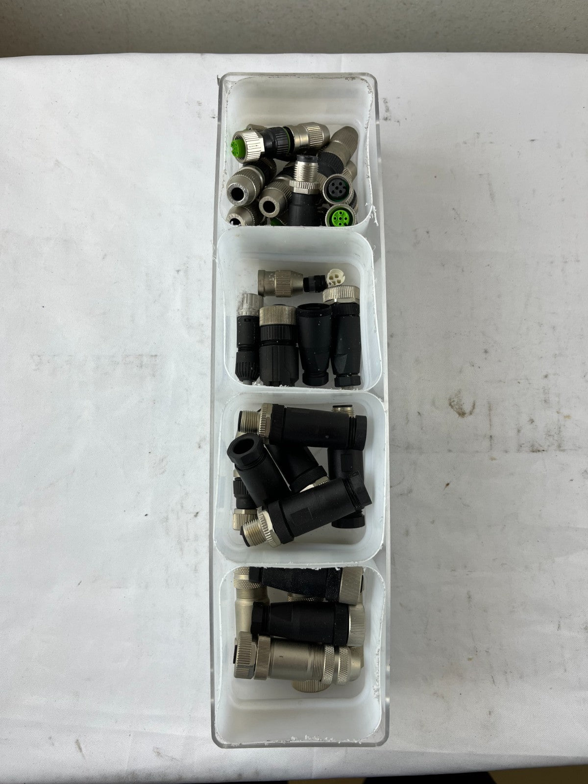 M12 Field Wireable Connectors 4 & 5 Pin Angled Bundle Used Spare Parts