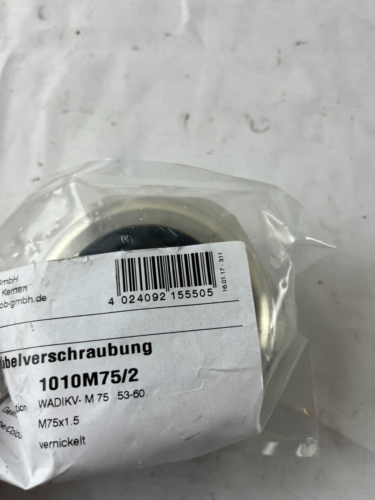 Jacob 1010M75/2 Cable Gland M75x1.5 53-60mm Nickel Plated New